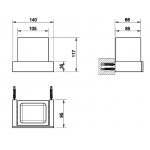 Gessi Rettangolo Kubek (czarny) ścienny chrom 20808.031