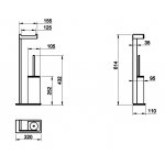 Gessi Rettangolo Szczotka z uchwytem wolnostojąca (biała) Finox Brushed Nickel 20933.149