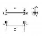 Gessi Rettangolo Uchwyt wannowy 45 cm chrom 20893.031