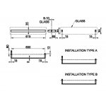 Gessi Rettangolo Wieszak na ręczniki ścienny do mocowania na szkle 60 cm chrom 20965.031