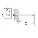 Gessi Rettangolo Wylewka ścienna chrom 20114.031