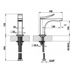 Gessi Rilievo Bateria umywalkowa jednootworowa bez korka chrom 59002.031