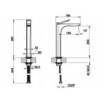 Gessi Rilievo Bateria umywalkowa jednootworowa wysoka bez korka chrom 59004.031