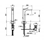 Gessi Rilievo Bateria umywalkowa jednootworowa wysoka z korkiem chrom 59009.031