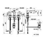 Gessi Rilievo Bateria umywalkowa 3-otworowa z korkiem chrom 59011.031
