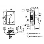 Gessi Rilievo Bateria wannowo-prysznicowa ścienna element zewnętrzny chrom 59079.031