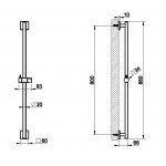 Gessi RILIEVO Drążek prysznicowy z uchwytem na słuchawkę chrom 59244.031