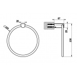 Gessi Rilievo Wieszak na ręcznik okrągły Ø22,2 cm ścienny chrom 59509.031