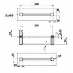 Gessi Rilievo Wieszak na ręcznik 30 cm do mocowania na szkle chrom 59562.031