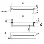 Gessi Rilievo Wieszak na ręcznik 45 cm do mocowania na szkle chrom 59564.031