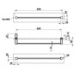 Gessi Rilievo Wieszak na ręcznik 60 cm do mocowania na szkle chrom 59566.031