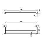 Gessi Rilievo Wieszak na ręcznik 60 cm podwójny ścienny chrom 59405.031