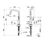 Gessi Stelo Bateria kuchenna z obrotową i wyciąganą wylewką Chrom 60307.031