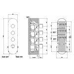 Gessi Tondo Bateria Wannowo-natryskowa termostatyczna podtynkowa Chrom 43066.031 / 43066031