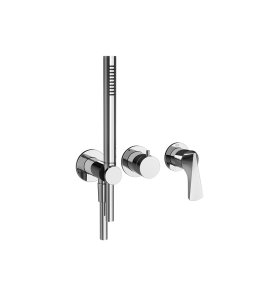Gessi Ventaglio Bateria natryskowa 3-otworowa podtynkowa z zestawem prysznicowym - element zewnętrzny Chrom 72036.031