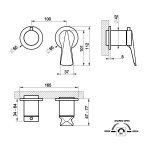 Gessi Ventaglio Bateria prysznicowa podtynkowa 2-drożna - element zewnętrzny Chrom 72038.031