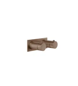 Gessi Ventaglio Bateria prysznicowa termostatyczna podtynkowa jednodrożna - element zewnętrzny Copper Brushed PVD 63332.708