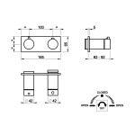 Gessi Ventaglio Bateria prysznicowa termostatyczna podtynkowa 2-drożna - element zewnętrzny Chrom 63334.031