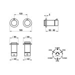 Gessi Ventaglio Bateria prysznicowa termostatyczna podtynkowa 3-drożna - element zewnętrzny Chrom 63335.031