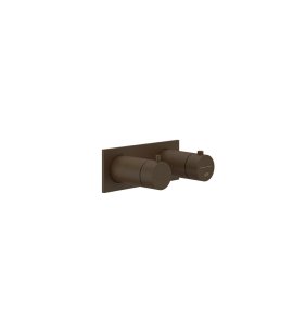 Gessi Ventaglio Bateria prysznicowa termostatyczna podtynkowa 3-drożna - element zewnętrzny Dark Bronze 63336.845