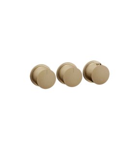 Gessi Ventaglio Bateria prysznicowa termostatyczna podtynkowa 2-drożna - element zewnętrzny Warm Bronze Brushed PVD 63434.726
