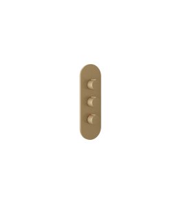 Gessi Ventaglio Bateria prysznicowa termostatyczna podtynkowa 2-drożna - element zewnętrzny Warm Bronze Brushed PVD 43064.726