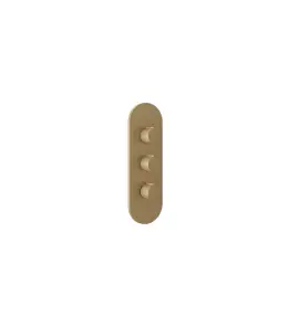 Gessi Ventaglio Bateria prysznicowa termostatyczna podtynkowa 2-drożna - element zewnętrzny Warm Bronze Brushed PVD 43064.726