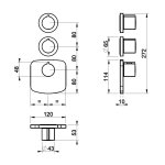 Gessi Ventaglio Bateria prysznicowa termostatyczna podtynkowa 2-drożna - element zewnętrzny Warm Bronze Brushed PVD 43234.726