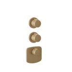 Gessi Ventaglio Bateria prysznicowa termostatyczna podtynkowa 2-drożna - element zewnętrzny Warm Bronze Brushed PVD 43234.726