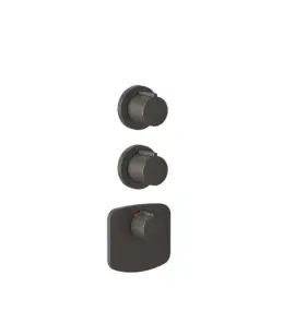 Gessi Ventaglio Bateria prysznicowa termostatyczna podtynkowa 2-drożna - element zewnętrzny Black Metal Brushed PVD 43234.707