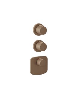 Gessi Ventaglio Bateria prysznicowa termostatyczna podtynkowa 2-drożna - element zewnętrzny Copper Brushed PVD 43234.708
