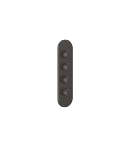 Gessi Ventaglio Bateria prysznicowa termostatyczna podtynkowa 3-drożna - element zewnętrzny Black Metal Brushed PVD 43066.707