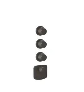 Gessi Ventaglio Bateria prysznicowa termostatyczna podtynkowa 3-drożna - element zewnętrzny Black Metal Brushed PVD 43236.707