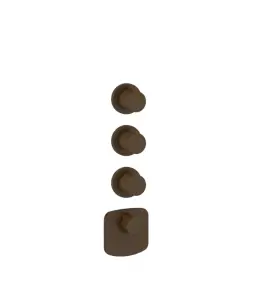 Gessi Ventaglio Bateria prysznicowa termostatyczna podtynkowa 3-drożna - element zewnętrzny Dark Bronze 43236.845