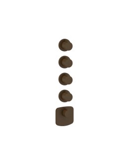 Gessi Ventaglio Bateria prysznicowa termostatyczna podtynkowa 4-drożna - element zewnętrzny Dark Bronze 43238.845