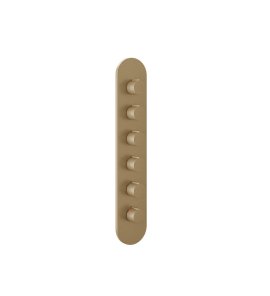 Gessi Ventaglio Bateria prysznicowa termostatyczna podtynkowa 5-drożna - element zewnętrzny Warm Bronze Brushed PVD 43070.726