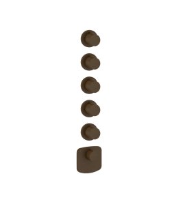 Gessi Ventaglio Bateria prysznicowa termostatyczna podtynkowa 5-drożna - element zewnętrzny Dark Bronze 43240.845