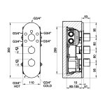 Gessi Ventaglio Bateria prysznicowa termostatyczna podtynkowa 5-drożna - element zewnętrzny Chrom 43072.031