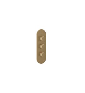 Gessi Ventaglio Bateria prysznicowa termostatyczna podtynkowa 5-drożna - element zewnętrzny Warm Bronze Brushed PVD 43072.726