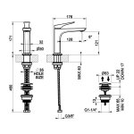 Gessi Ventaglio Bateria umywalkowa z korkiem klik-klak Chrom 72051.031