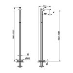 Gessi Ventaglio Bateria umywalkowa wolnostojąca - element zewnętrzny Warm Bronze Brushed PVD 72095.726