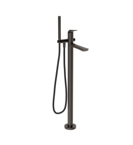 Gessi Ventaglio Bateria wannowa wolnostojąca z zestawem prysznicowym Black Metal Brushed PVD 72028.707