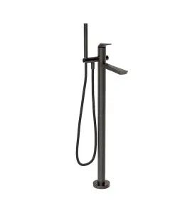 Gessi Ventaglio Bateria wannowa wolnostojąca z zestawem prysznicowym Black Metal Brushed PVD 72028.707
