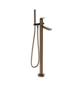 Gessi Ventaglio Bateria wannowa wolnostojąca z zestawem prysznicowym Coffee Bronze Brushed PVD 72028.761