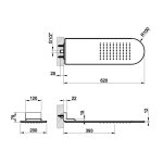 Gessi Ventaglio Deszczownica prysznicowa ścienna Black Metal Brushed PVD 45163.707