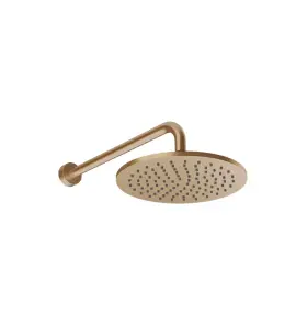 Gessi Ventaglio Deszczownica Ø 250 mm na ramieniu ściennym Warm Bronze Brushed PVD 66148.726