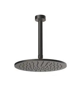 Gessi Ventaglio Deszczownica Ø 250 mm z ramieniem sufitowym Black Metal Brushed PVD 63352.707