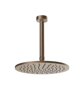 Gessi Ventaglio Deszczownica Ø 250 mm z ramieniem sufitowym (długość na zamówienie) Copper Brushed PVD 63350.708