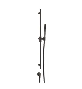 Gessi Ventaglio Drążek prysznicowy ze słuchawką, wężem 150 cm oraz przyłączem kątowym Black Metal Brushed PVD 70042.707