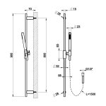 Gessi Ventaglio Drążek prysznicowy ze słuchawką, wężem 150 cm Copper Brushed PVD 70045.708